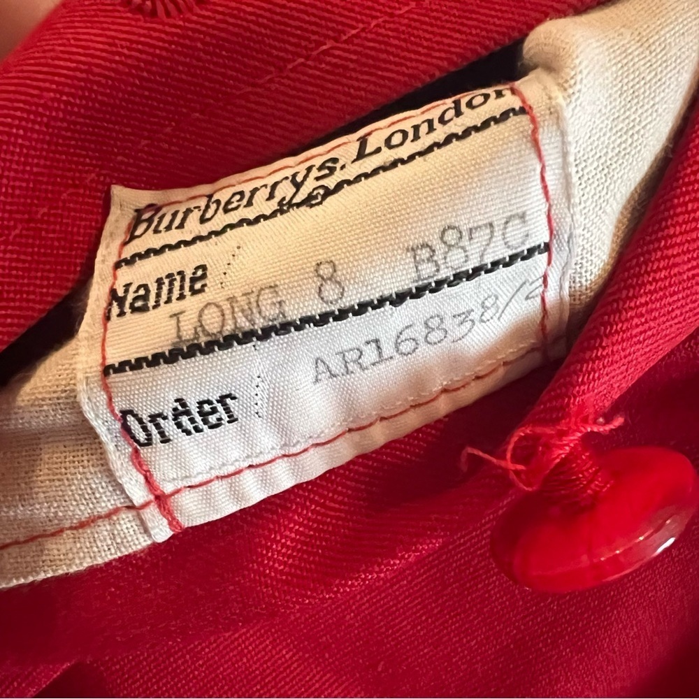 😻🇬🇧 Burberry Gorgeous Red Trench Coat with Removable Warm Liner & Tie Belt W8 - Picture 14 of 14